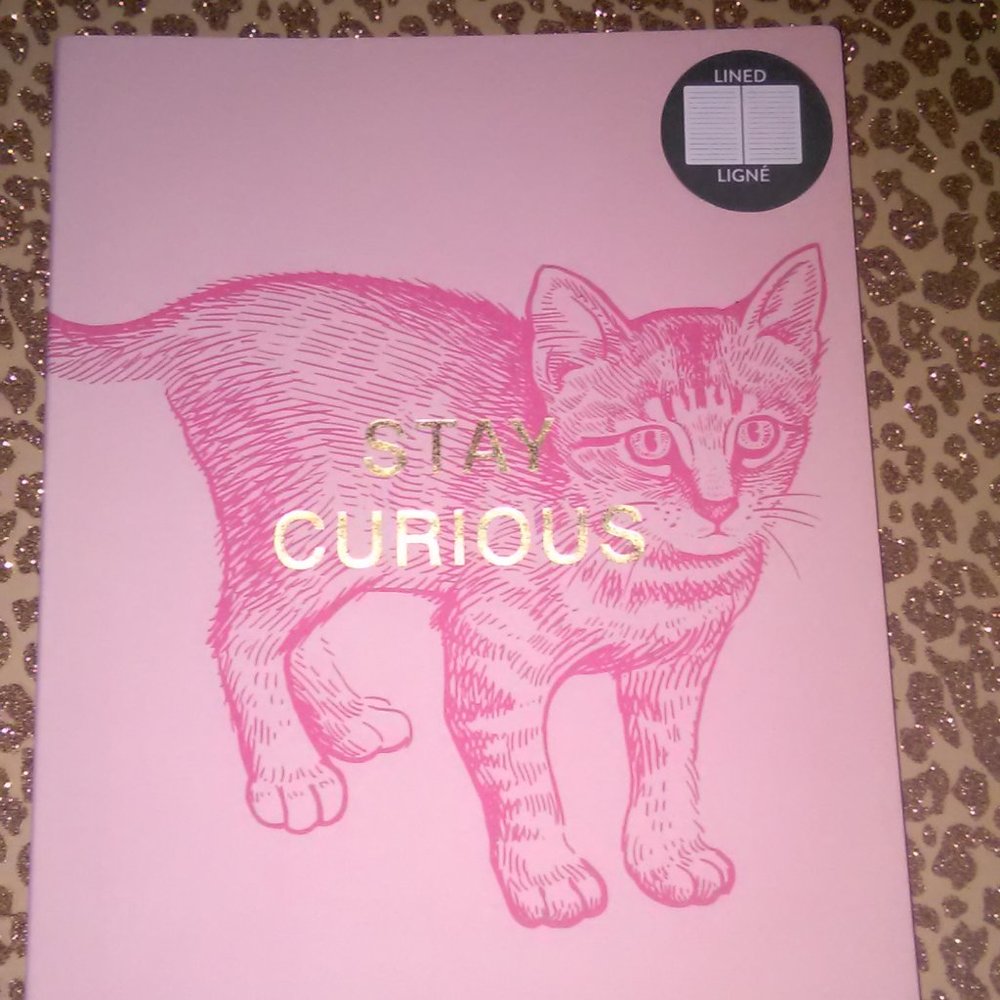 NEW-Carnet Journal Paperback Cat pink
